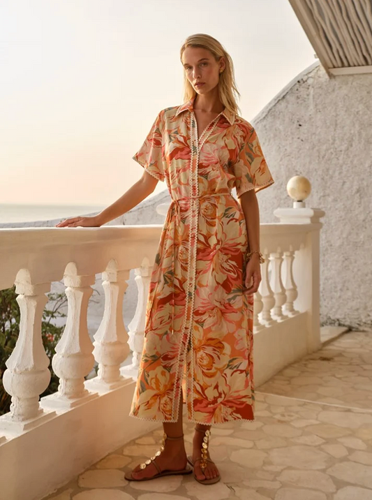 FATE + BECKER - Elodie Midi Shirt Dress - Petal