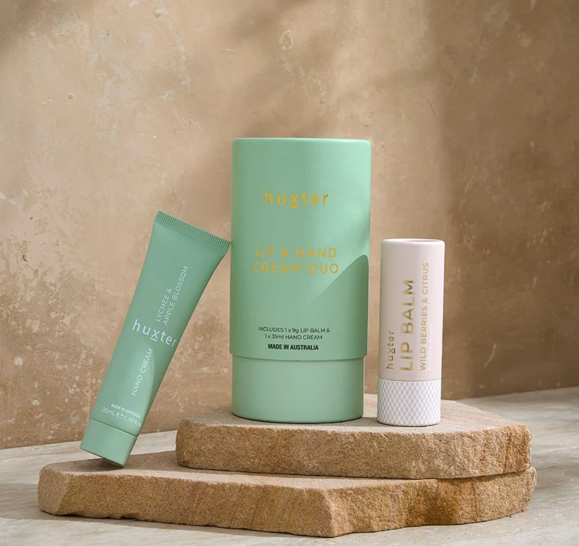 HUXTER - Lip & Hand Cream Duo - Green - Lychee & Apple Blossom