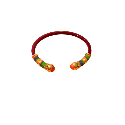 GAS BIJOUX : Sari Emballe Purple Band w/ Orange Stone - Bracelet