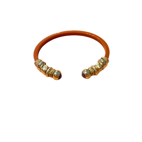 GAS BIJOUX : Sari Brown Band w/ Purple Stone - Bracelet