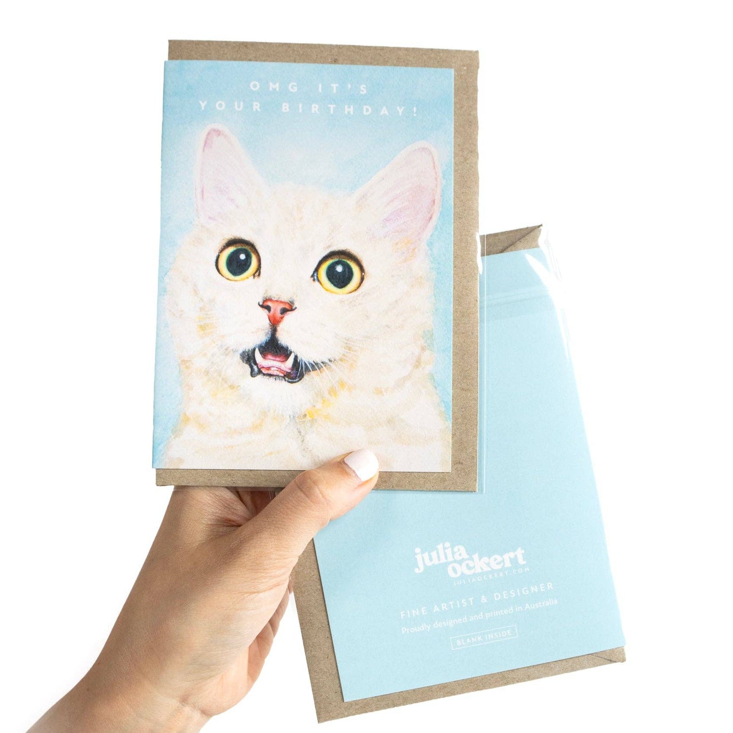 GREETING CARD : Julia Ockert - OMG It's Your Birthday! Cat-Lover - Greeting Card