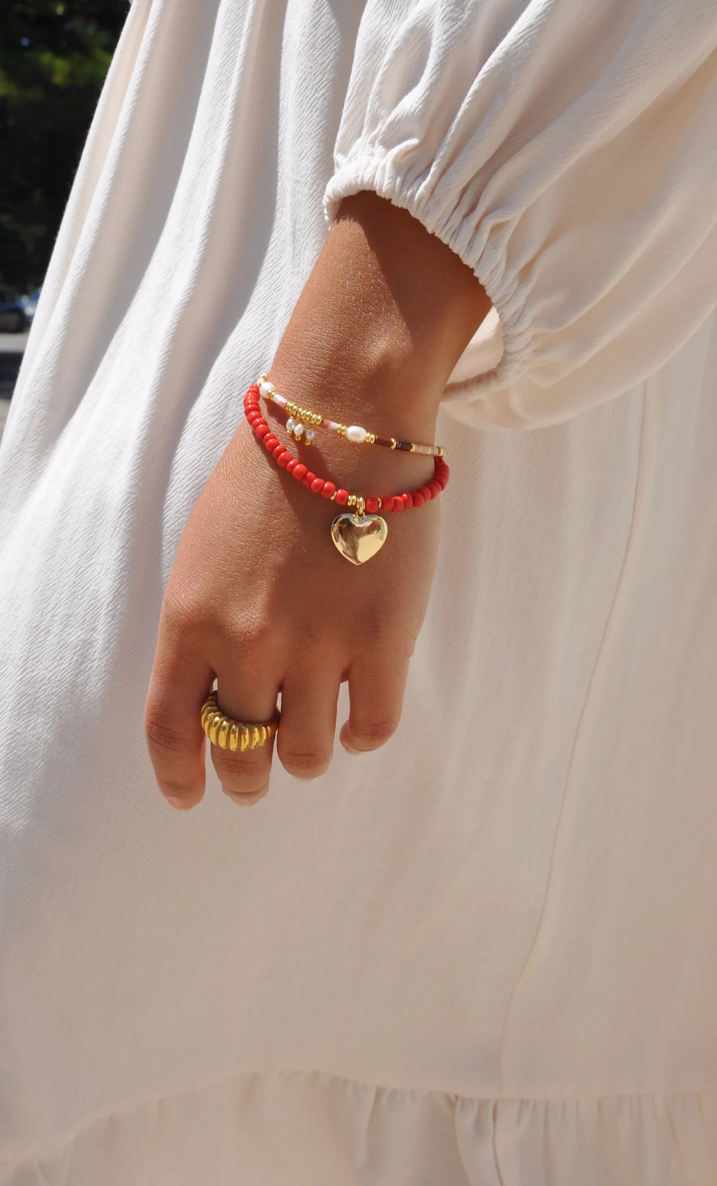 TUNIK - Empress Bracelet – Freshwater Pearl & Jasper Beaded Bracelet