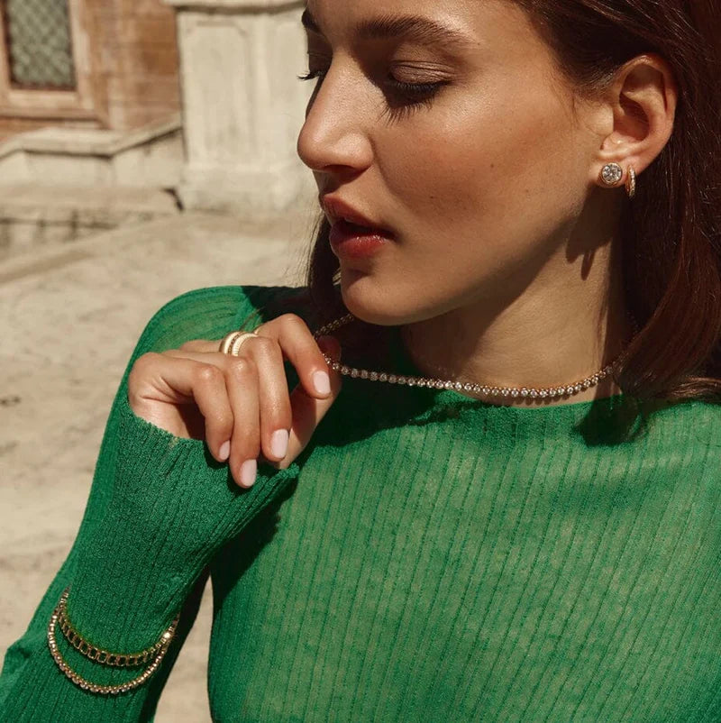 FAIRLEY : Bubble Pave Midi Hoops