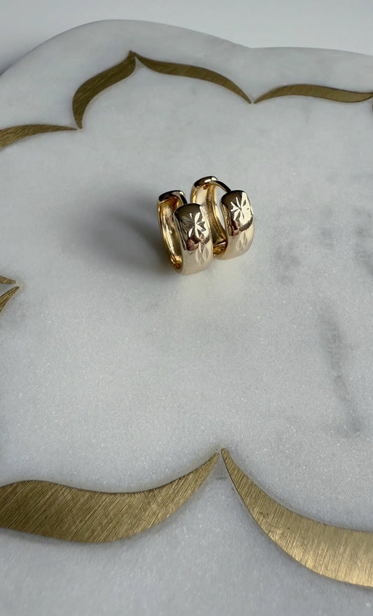 TUNIK - Midnight Stars Huggie Earrings - Gold Fill