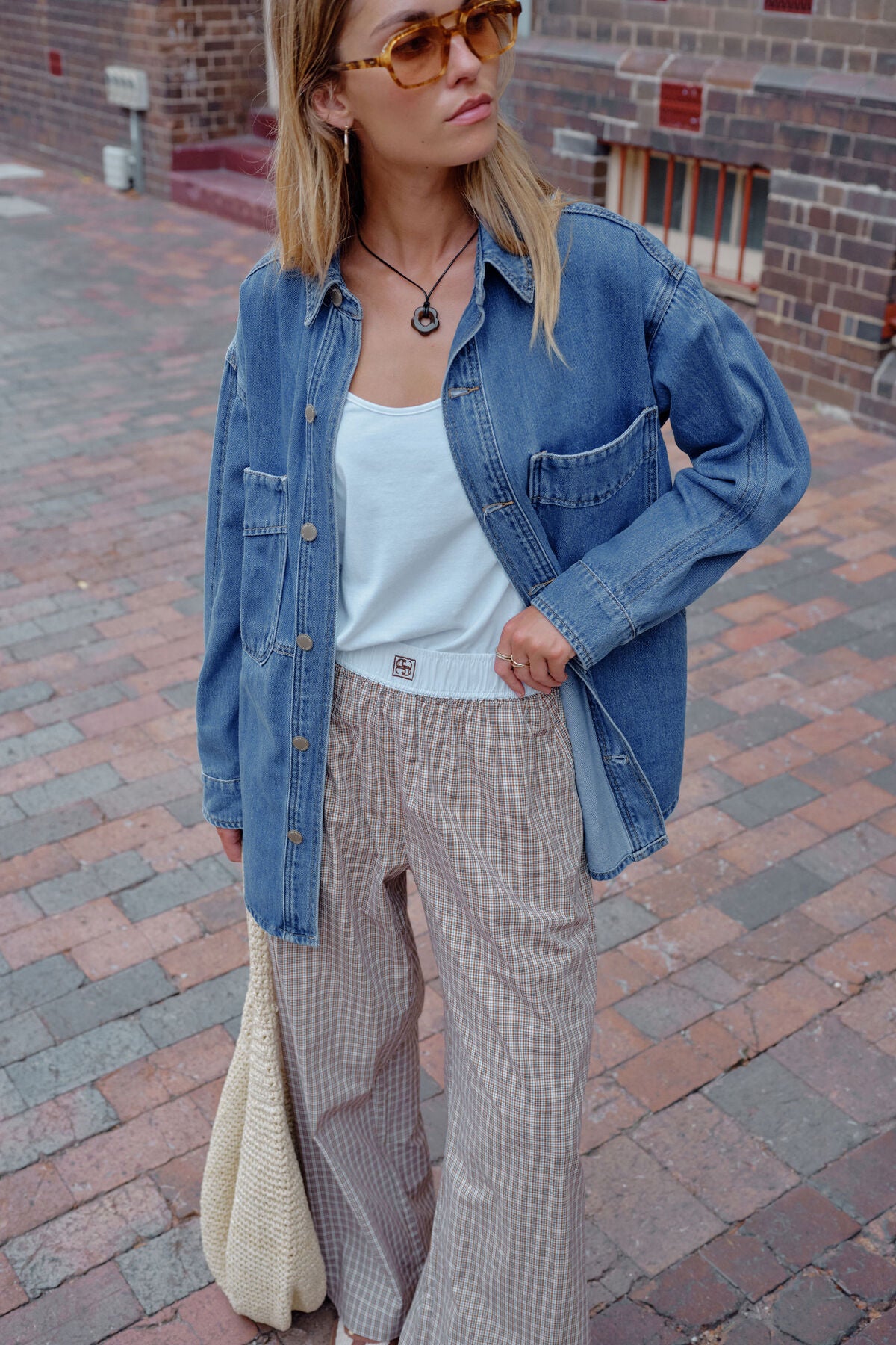 CERES LIFE - Bobbi Side Pocket Denim Shacket