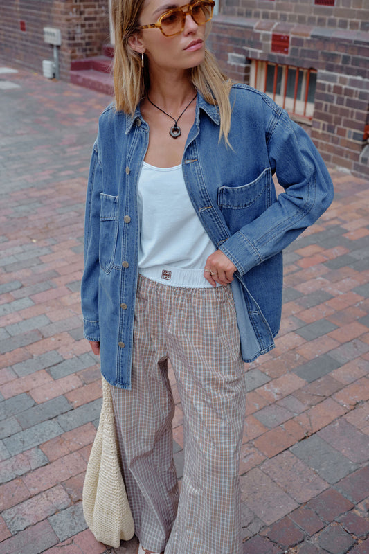 CERES LIFE - Bobbi Side Pocket Denim Shacket