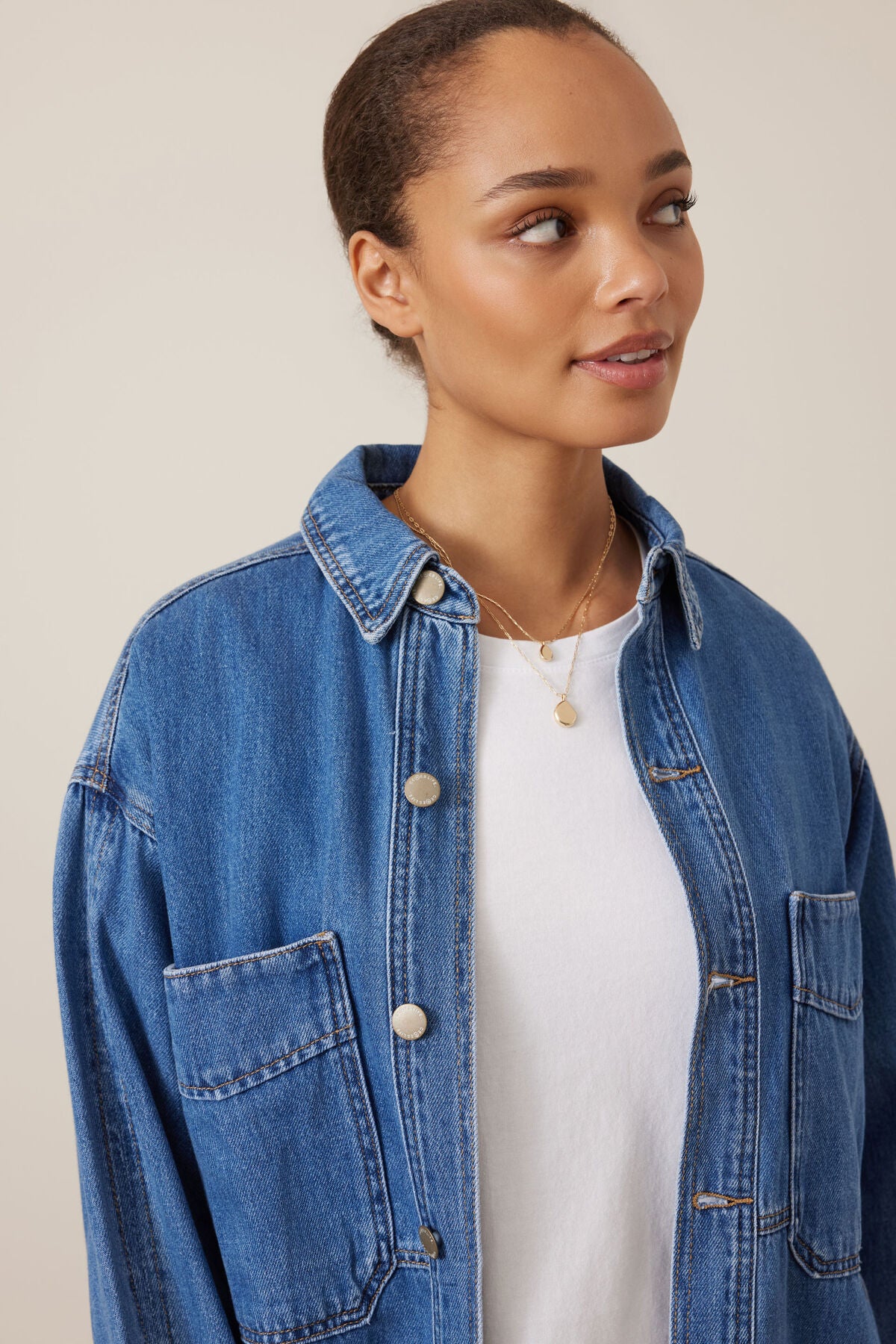 CERES LIFE - Bobbi Side Pocket Denim Shacket