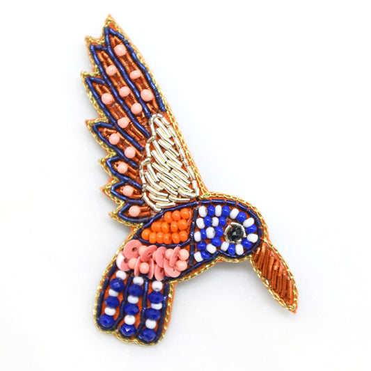 ANNA NOVA : Honeyeater Beaded Hummingbird - Brooch