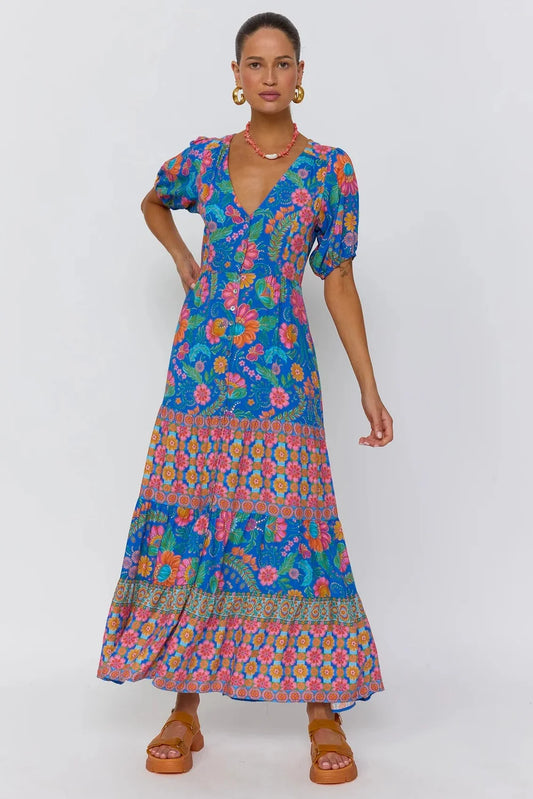 NINE LIVES BAZAAR - Golden Years Maxi Dress - Mirage