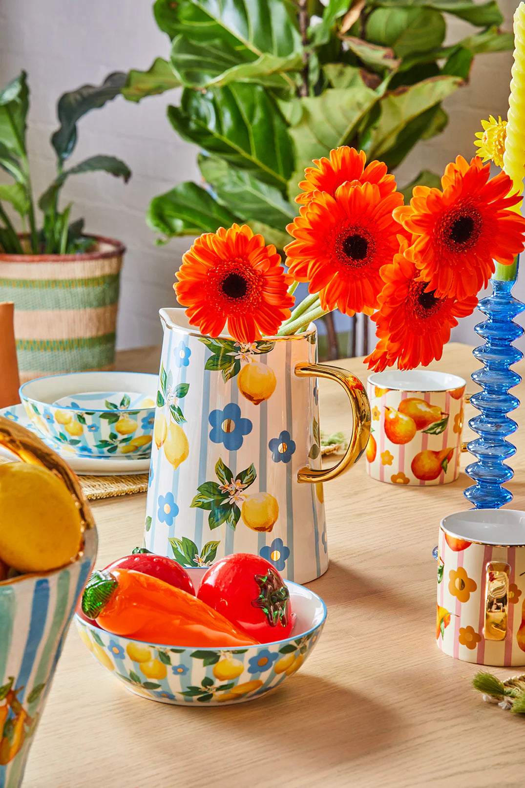 CARLA DINNAGE - Ceramics Extra Large Frutti Bloom lemon jug
