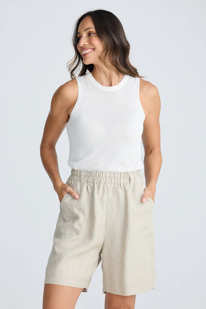 HOLIDAY - Captain Shorts - Natural Linen