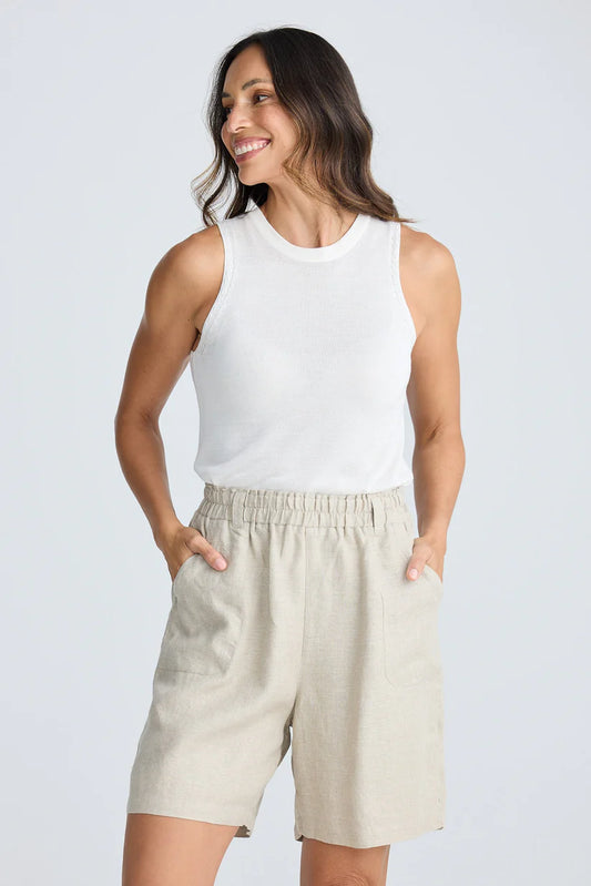 HOLIDAY - Captain Shorts - Natural Linen