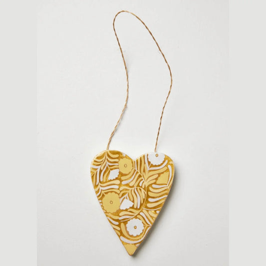 JONES & CO : Folksy Yellow Heart - Wall Art