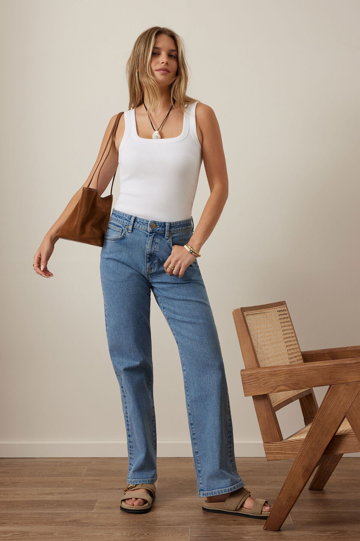 CERES LIFE - Zaeli Contour Rib Square Neck Tank