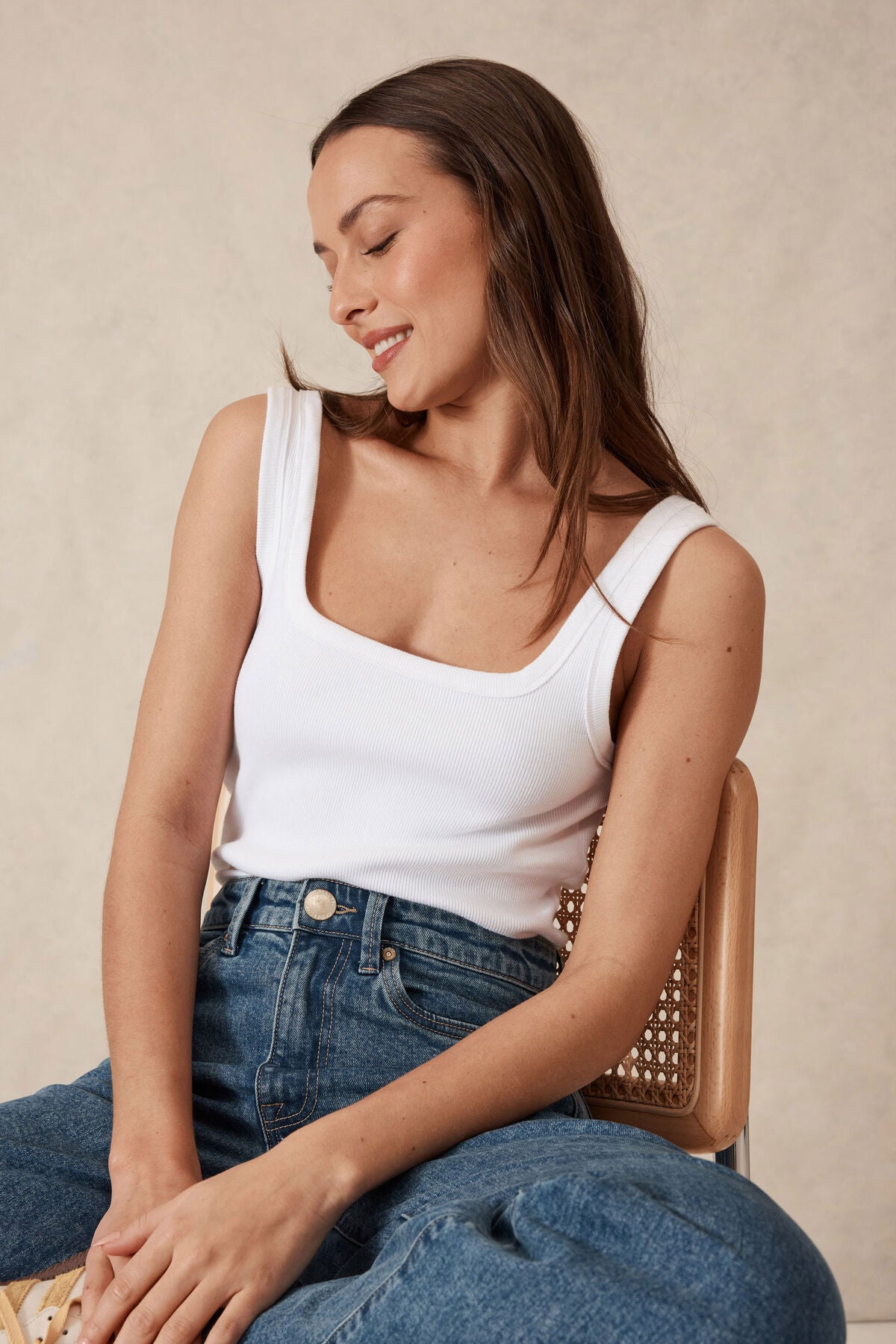 CERES LIFE - Zaeli Contour Rib Square Neck Tank