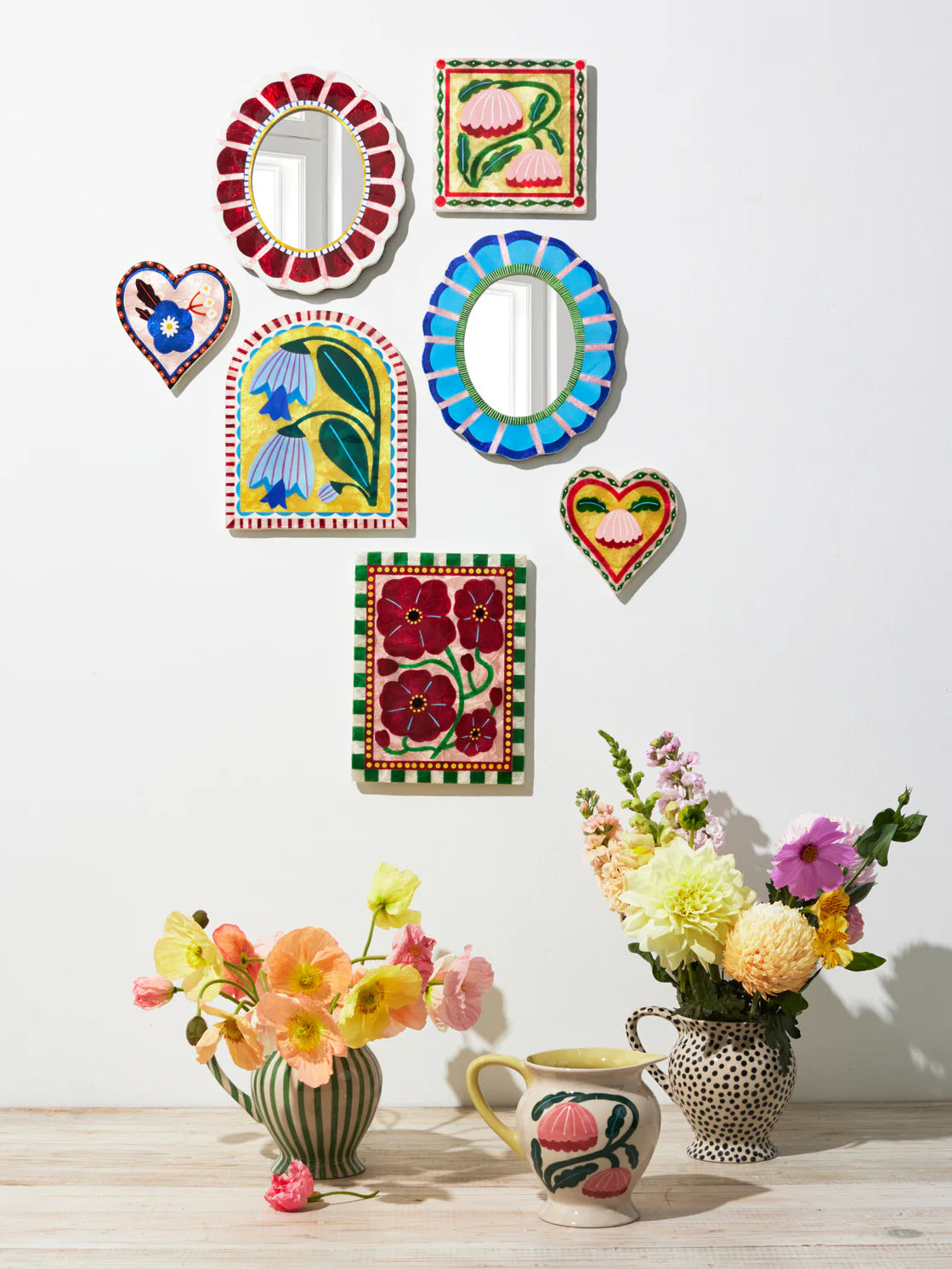JONES & CO : Bloom Nouveau Wine Mirror - Wall Art