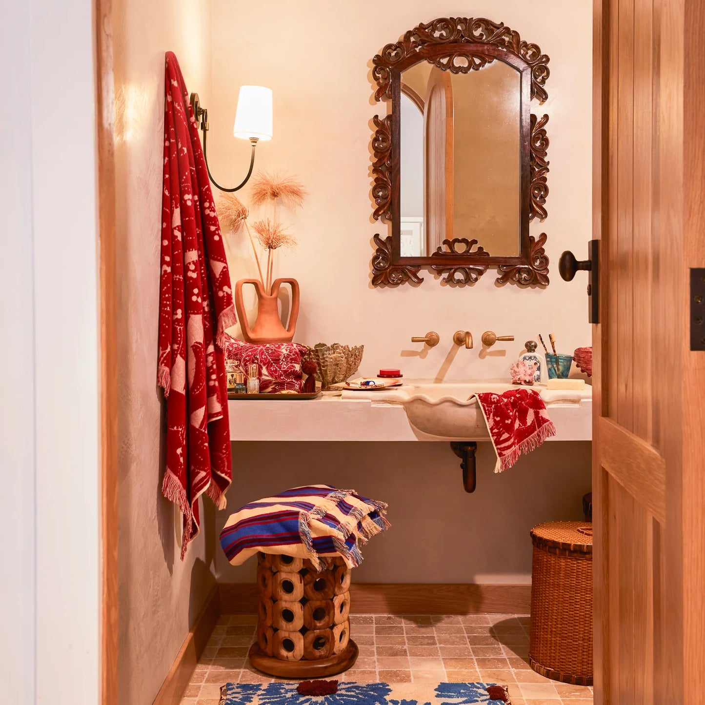 SAGE + CLARE - Lucia Bath Sheet - Crimson