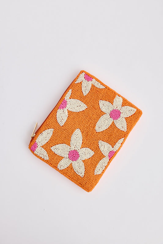 HOLIDAY LIFE : Firenze Orange Flower Beaded - Bag / Clutch