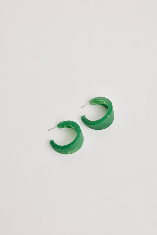 HOLIDAY LIFE : Lara Green Apple Marble - Hoop Earrings