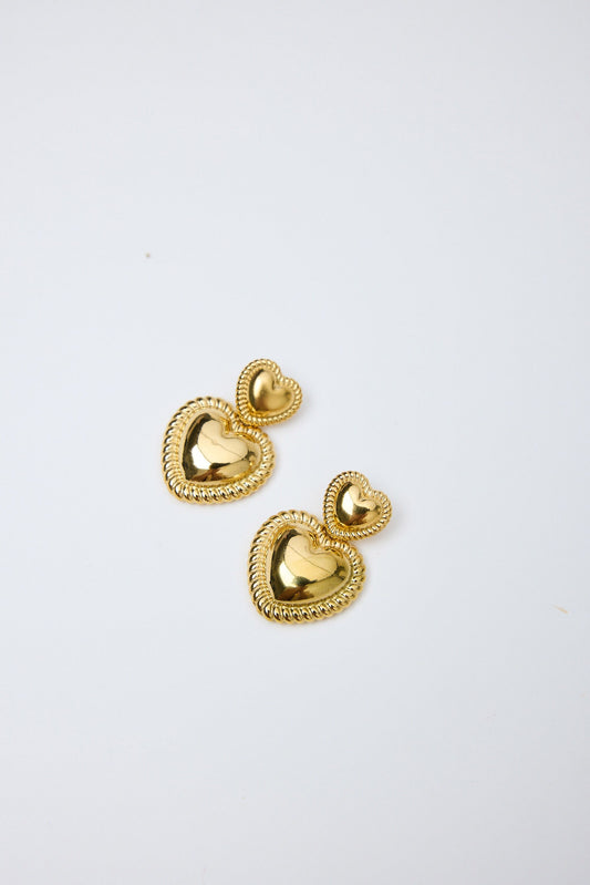 HOLIDAY LIFE : Dahlia Gold Heart - Earrings