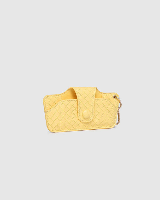 LOUENHIDE - Skittle Sunglass Case - Woven Butter Yellow